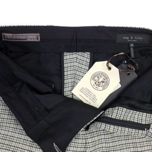 Rag & Bone Patrick Pant Grey Multi-Check Modern Fit Wool Blend Pant Mens 32 NWT - Picture 10 of 15